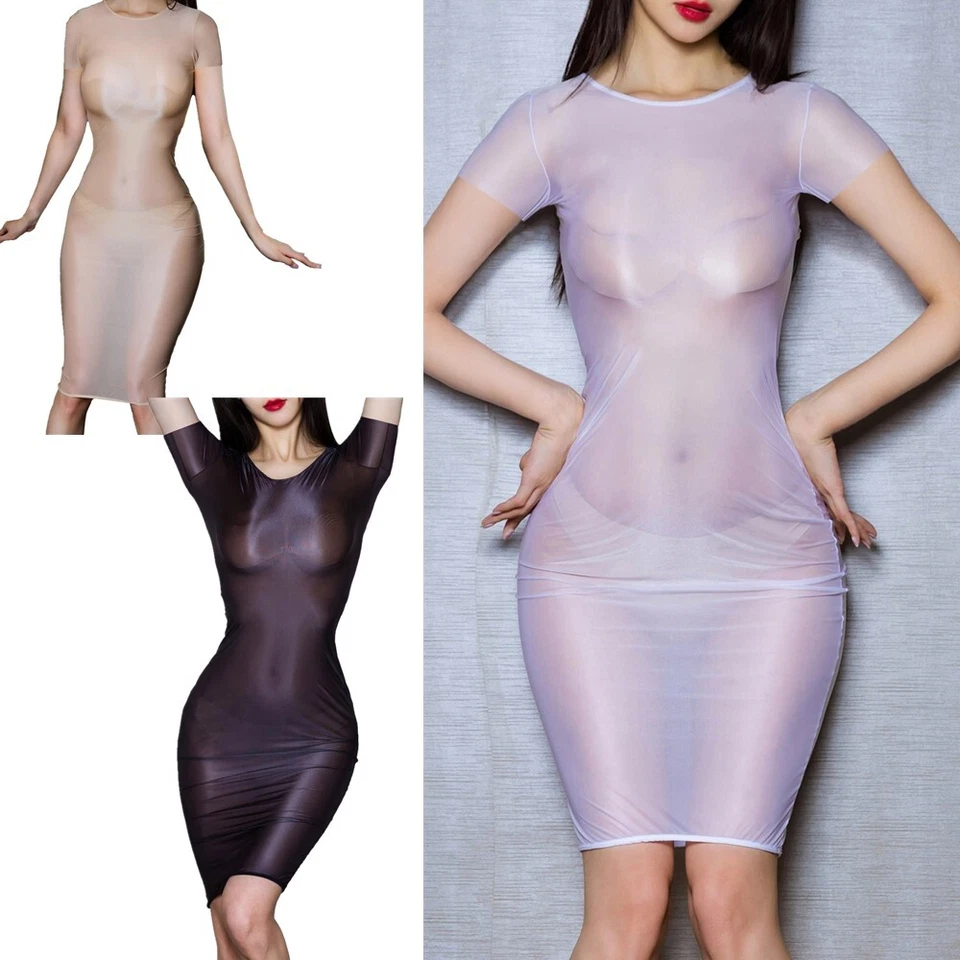 DE Damen Minirock Transparent Kurz Mini Rock Bodycon Stretch Dessous Unterwäsche - Bild 2 von 4