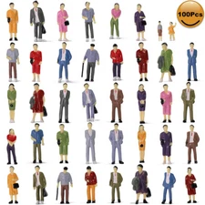 100pcs O Scale 1:50 Standing Painted Figures People Passenger 14 Different Poses