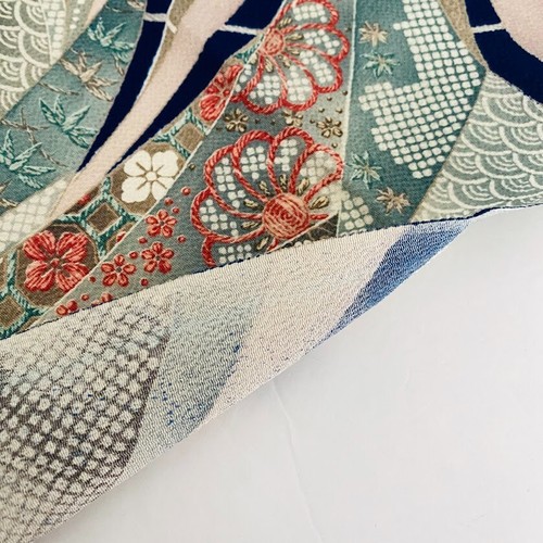Ribbon of Hope #C 7x56 Vintage Seide Chirimen japanischer Kimono Stoff CH65 - Bild 7 von 8