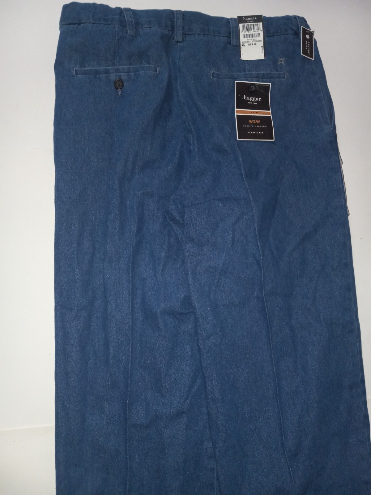 Haggar Mens Denim Jeans 33Wx34L, W2W Work to Weekend Classic Fit eBay