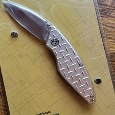 Kutmaster Diamond Tech Tactical Liner Lock Pocket Knife W/Diamond Plate Handles