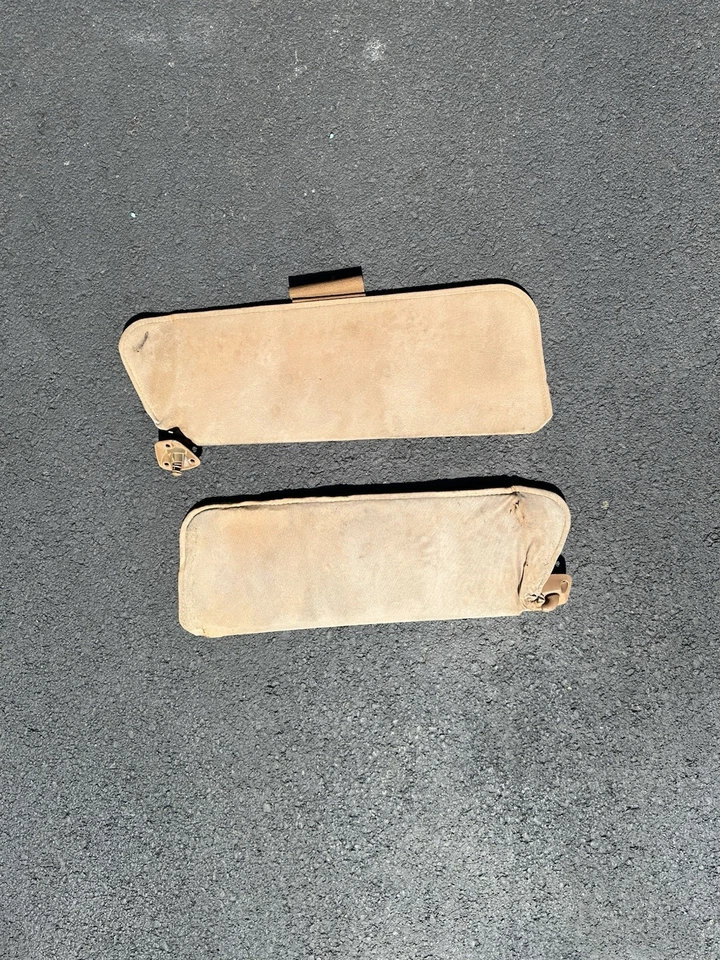 Комплект солнцезащитных козырьков 88-94 Chevy GMC C/K Truck Suburban Silverado левая и правая от оригинального производителя желтовато-коричневая ткань - Изображение 2 из 4