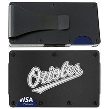 Baltimore Oriole Engraved Titanium Carbon Fiber Black RFID Blocking Wallet D7