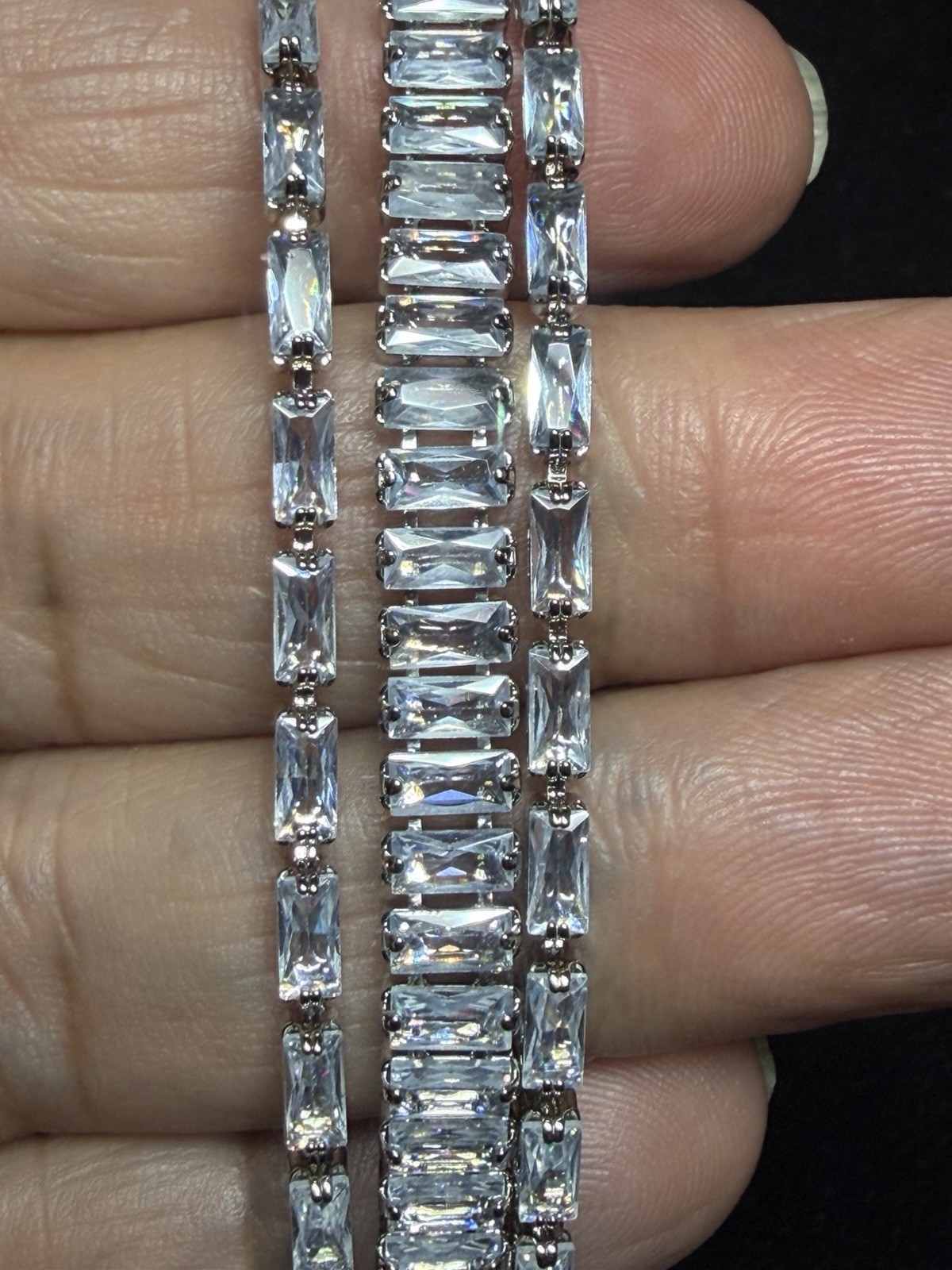 Silver Swarovski Inspired Bracelet