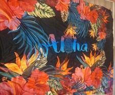 Tropical Aloha Design Duvet Zip Cover Set With Pillow Cases King Size