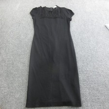 Red Valentino Dress Womens Size Black Knit Lace Sheath Knee Length