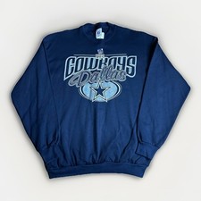 Vintage Logo 7 NFL Dallas Cowboys Crewneck Sweatshirt Mens Large Blue Football