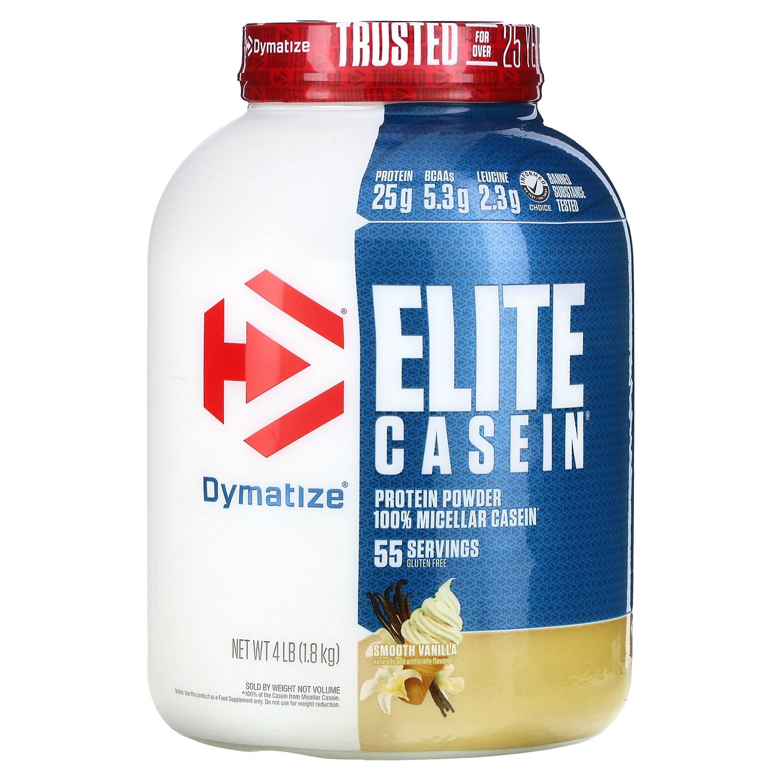 Elite Casein, Smooth Vanilla, 4 фунта (1,8 кг)