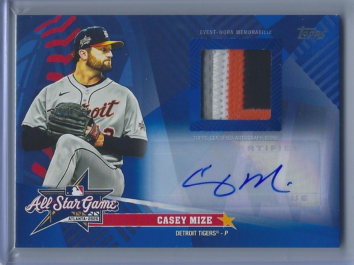 CASEY MIZE - #23/25 AUTO - All-Star Stitches 4 Color Patch - 2025 Topps Update view 1