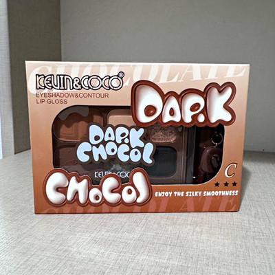 KEVIN&COCO Dark Choco 3pc Set Eyeshadow Contour & Lip Gloss Shimmer