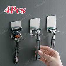 No Drill Razor Holder Adhesive Stainless Steel Bathroom Wall Mount Hook Set