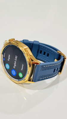 Custom 24k Gold Plated 46mm Huawei GT 5 Pro Watch Blue Band 2024 Release