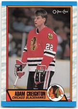 1989-90 O-Pee-Chee #218 Adam Creighton RC Chicago Blackhawks