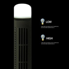 USB Tower Fan With LED Light Desktop Bladeless Black