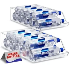 Water Bottle Organizer for Fridge Stackable Refrigerator Bottle Holder 2 Pack