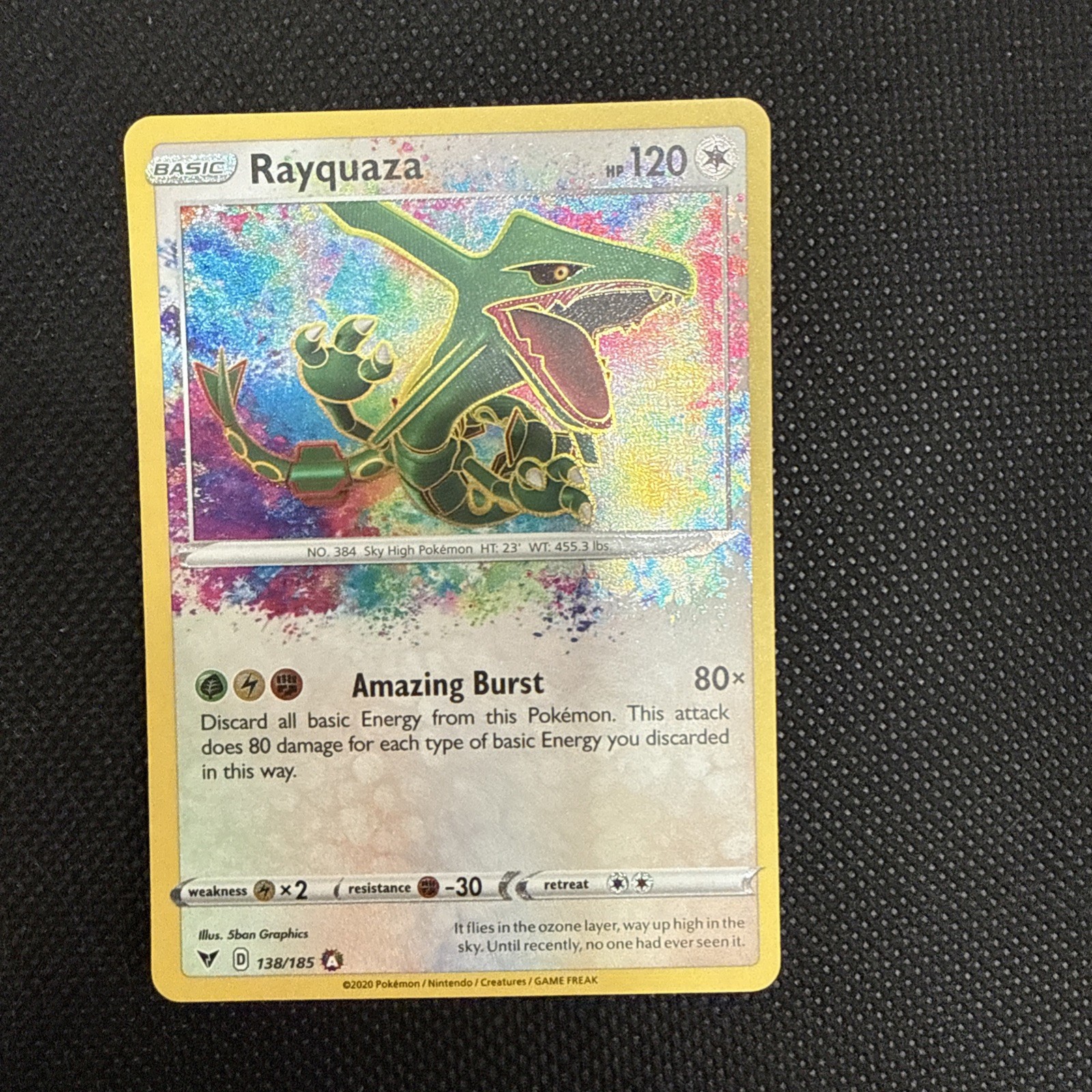 2020 Pokemon TCG Rayquaza 138/185 Amazing Rare Vivid Voltage NM