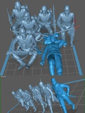 3D Printing 1/72 Japanese officers and soldiers 11 Person Model Unpainted