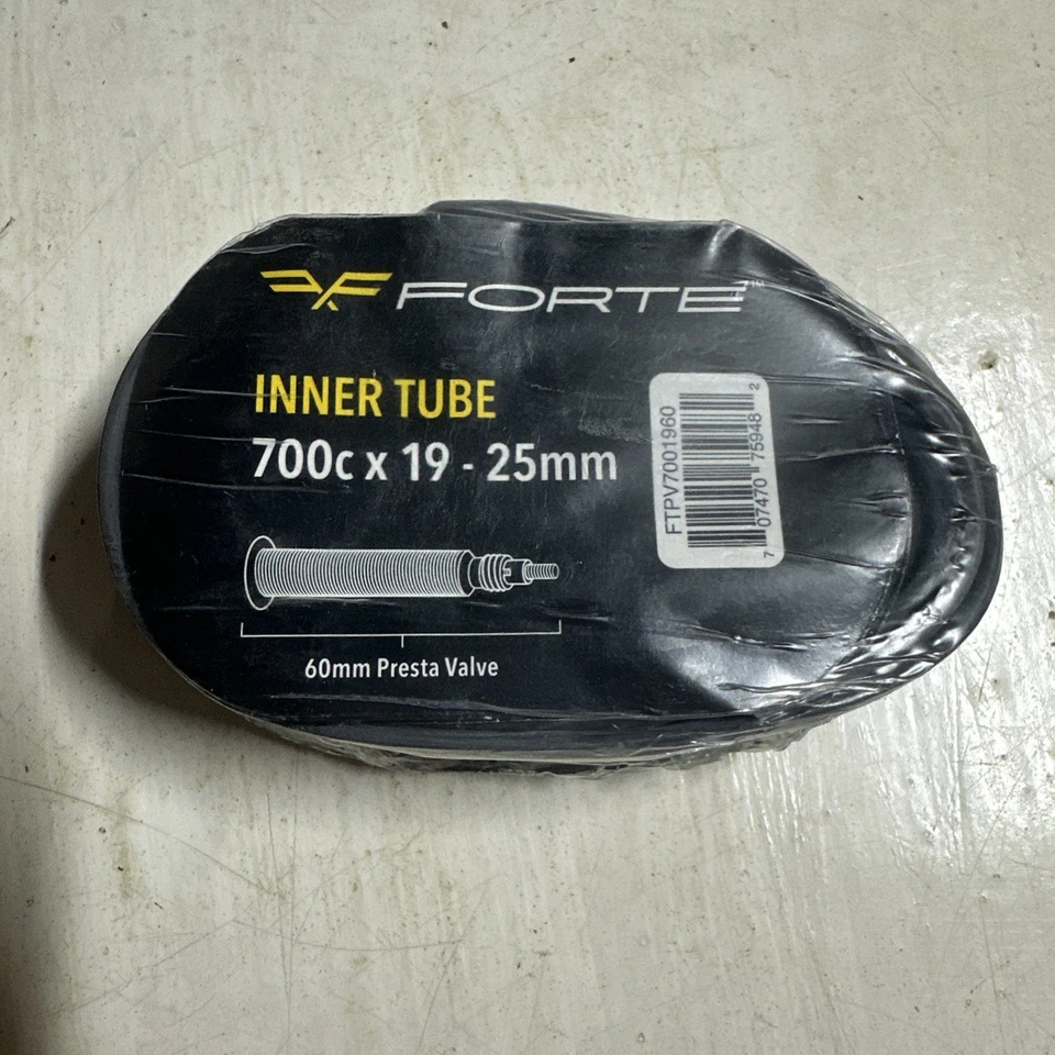 FORTE 700c x 19 - 25 mm Inner Tube 60 mm Presta Valve Bike Spare Replacement Road