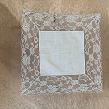 Vintage Retro Taschentuch Hochzeit Braut Spitze etwas Alt 02