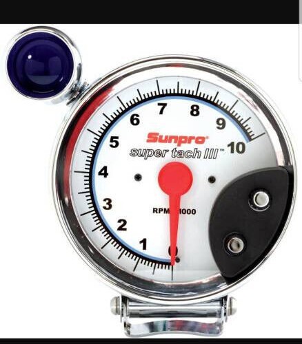 SUNPRO 5 Super Tach III Tachometer Chrome CP 7914 for sale
