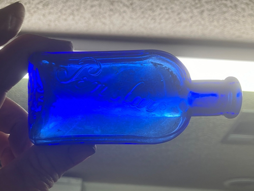 Dalla tenuta del New Mexico-antica bottiglia "Penslar" blu cobalto-belle condizioni scavate - Foto 5 di 5