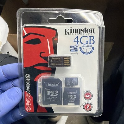 Kingston 4GB microSDHC Flash Card with A microSD/SDHC USB Card Reader Adapter