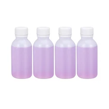4 Pack 4oz HDPE Plastic Storage Bottles, Wide Mouth with Sealed Caps