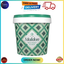 Maldon Salt Sea Salt Flakes 20 oz - (570 g) Resealable Tub Kosher, Natural