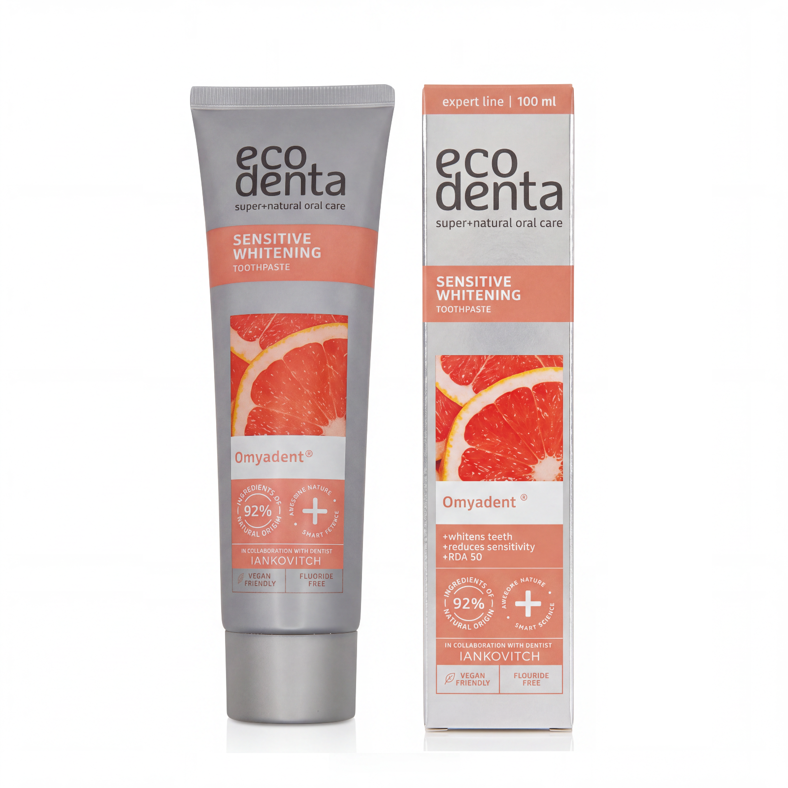(€29,00/L) Sensitive Whitening Zahnpasta - Ecodenta | 1 x 100ml | ohne Fluorid