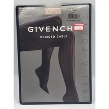 Givenchy Braided Cable Pantyhose Control Top Sand Nude Y2K 90s Size B Medium