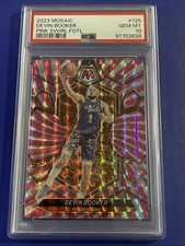 2023-24 Panini Mosaic DEVIN BOOKER #125 Pink Swirl FOTL Mosaic #d /18 GEM PSA 10