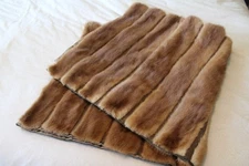 Vintage Real Mink Fur Lap Blanket 42" x 38"