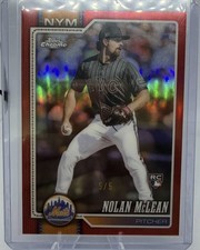2026 Topps Chrome True Red Refractor Nolan McLean /5 New York Mets #236 RC