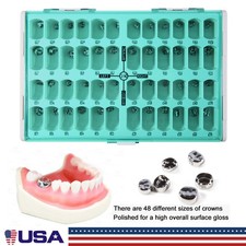 Dental Kids Crown stainless steel Primary Molar Pediatric Crowns Kit 48Pcs/box