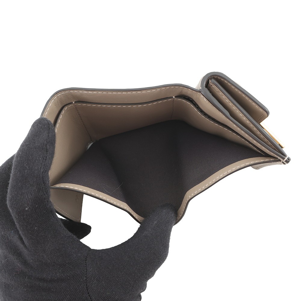 FENDI Bucket Micro Tri-fold Wallet Nappa Leather Greige 8M0395 thumbnail 5