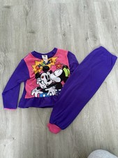 Vintage 90s Mickey  Co Girls 4T Pajama Set Minnie Kiss Purple Pink