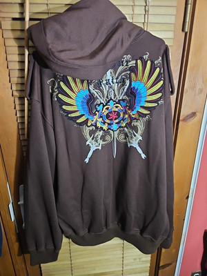 Vintage Y2K Affliction Style MMA Elite Sinister Zip Hoodie