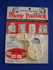 Phony Padlock H. Fishlove & Co. 1959 Novelty Gag Gift Vintage RARE WITH GAG TAGS