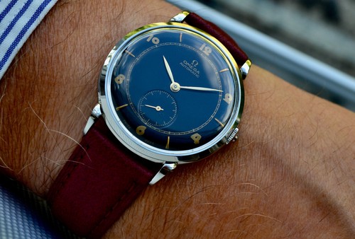 RARE MEN'S OMEGA BUMPER AUTO 30,10RA ST/ST SUPER BLACK DECO DIAL 1944 VINTAGE - Picture 20 of 24