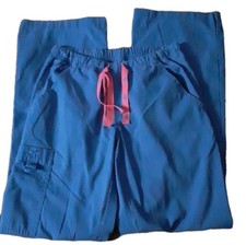 Scrub Drawstring Pants Womans Size XS Royal Blue