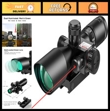 2.5-10x40 Illuminated Mil-dot Rifle Scope with Red/Green Laser Combo & Mounts