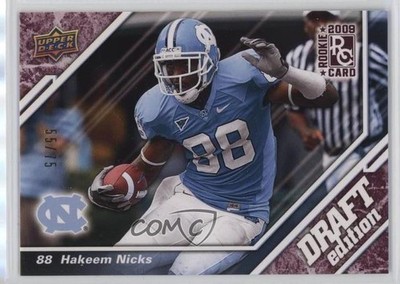2009 Upper Deck Draft Edition Burgundy 55/75 Hakeem Nicks #149 Rookie RC qw7