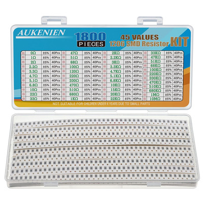 1206 SMD Widerstand Sortiment 45 Werte 1800 Stück 0R Bis 10M Ohm Resistor 1/4W S