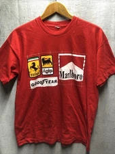 Mens Tee Shirt Red Size Unknown Un Branded Brand Spell Out Short Sleeves