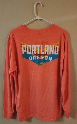 Portland Oregon Long Sleeve Shirt Men's Large Fruit of the Loom HD Cotton Tee
