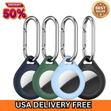4 Pack Airtags with Metal Keychain, Multi-Color Protective Silicone Airtag Case