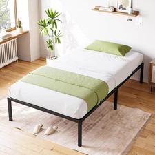 Twin Size Bed Frame Mattress Foundation No Box Spring Needed No Shaking & Noise