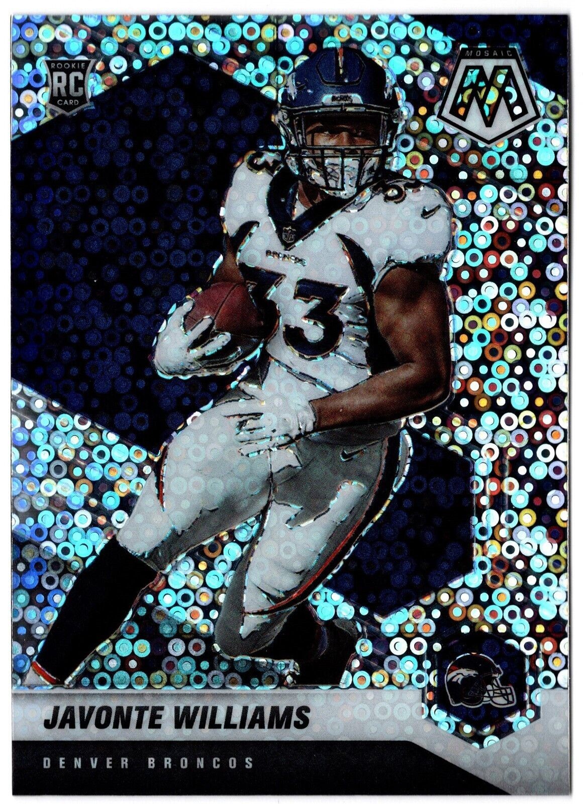 2021 Mosaic No Huddle Rookie Variation Silver Disco Prizm JAVONTE WILLIAMS 315-V