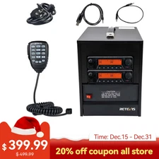 2Pack 40W GMRS 22+8CH Repeater Mobile Car Radio Base+Cable+power supply chassis