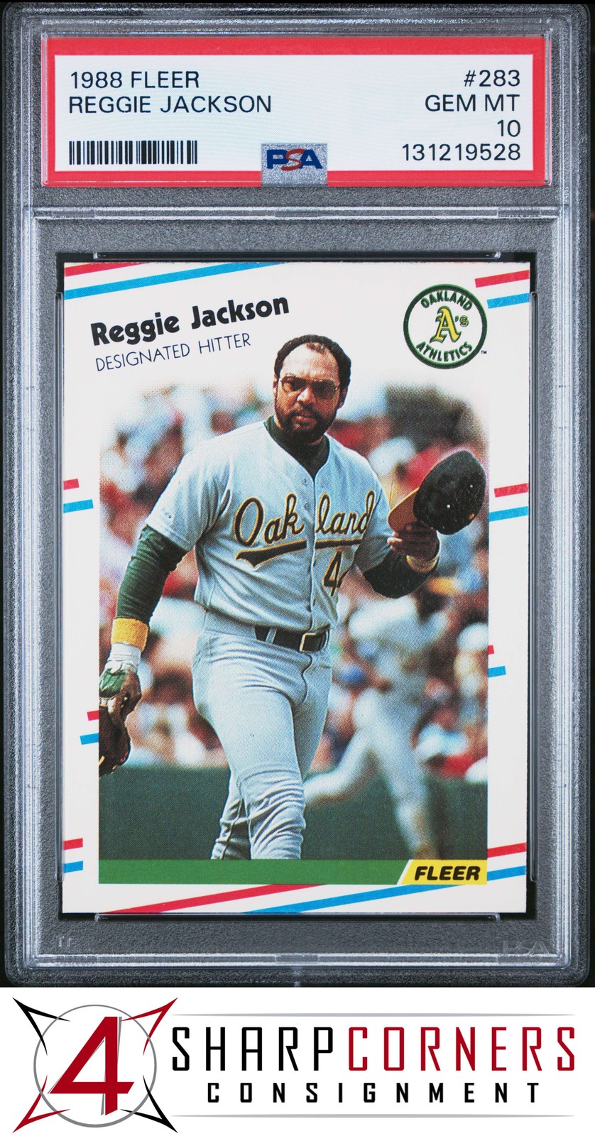 1988 FLEER #283 REGGIE JACKSON ATHLETICS HOF PSA 10